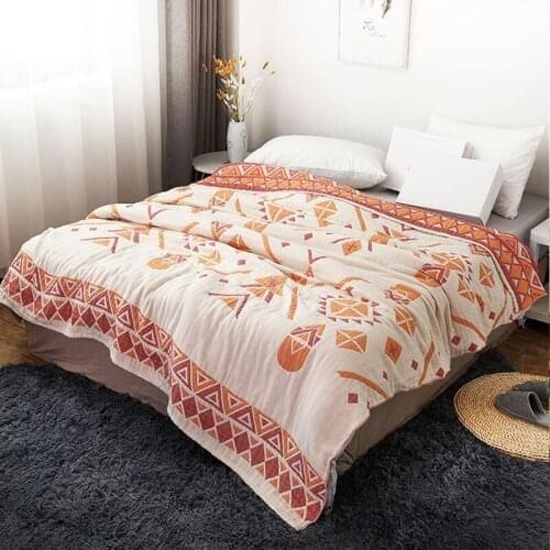 Japanese cotton throw blanket soft gauze adult air-conditioning blanket for bed student nap thin quilt room Bedspread sofa towel