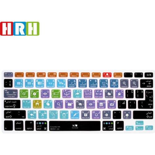 HRH Ableton Live Arabic Hotkey Shortcuts Silicone Keyboard Cover Protector Keypad Skin For Mac Air Pro Retina 13"15"A1502