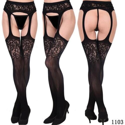11Style Women Temptation Transparent Garter Fishnet Stocking Sexy Lace pantyhose