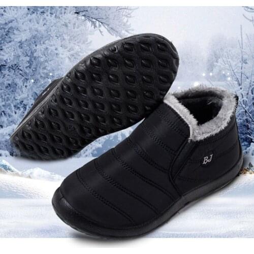 Winter Men Boots With Fur Warm Men Shoes Sneakers Snow Boots Work Casual Waterproof Mens Sneakers Male Working Shoes Big Size