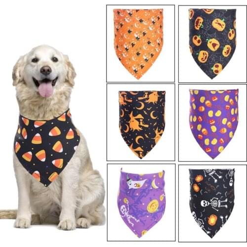 1Pcs Halloween Pet Neckerchief Cat Dog Accessories Pet Saliva Towel For Pets Universal Sizes Pet Supplies