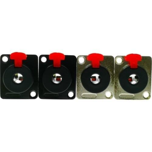 10PCS 6.35 Jack 1/4 inch 6.35mm Stereo TRS Female Jack Socket 2-hole Panel Mount Audio Microphone MIC Cable Terminal Chassis