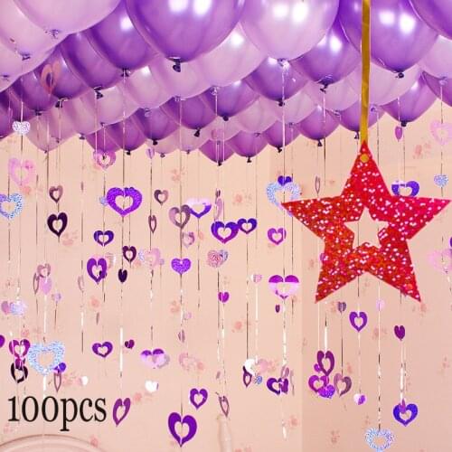 100pcs Balloon Sequin Pendant Red Heart Laser Sequined Pendant Wedding Room Valentiens Day Birthday Party Decorations
