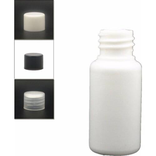 15ml empty white Plastic Bottles, PE bottle with white/black/transparent Lined smooth pp Lids x10