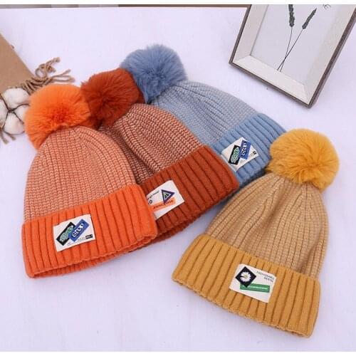 2021 Cheap Wholesale Beanie New Winter Caps Knitted Hats Women Bonnet Thicken Beanies Raccoon Fur Pompoms Warm Girl Caps Pompon