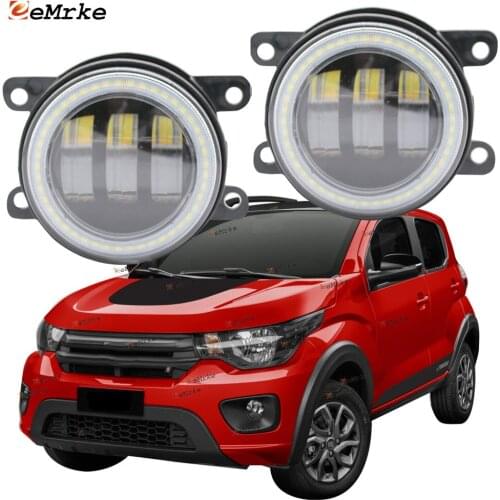 2X Led Angel Eye DRL for Fiat Mobi Way On (341)/Mobi 314 2016-2020 2021 2019 2018 LED Fog Lights Lamp Lens Daytime Running Light