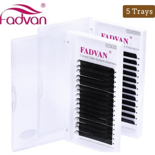 5trays/Lot 16 Lines Individual Eyelash Extension Classic False Eyelashes Natural Faux Mink C/CC/D/DD Curl Up to 16mm Long Lashes