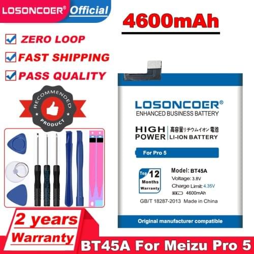 LOSONCOER 4600mAh BT45A BT 45A battery for Meizu Pro 5