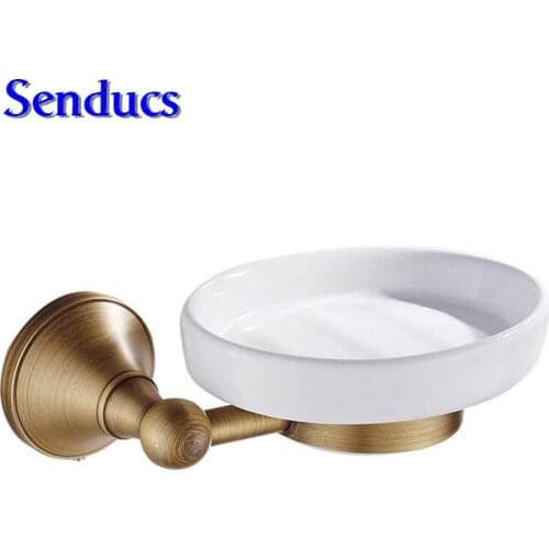 Free shipping European style brass soap dish for bathroom accessories inwall mounted antique bath soap holder , soap blasket