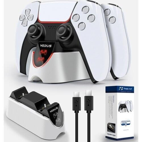 For PS5 Wireless Controller Dual Charging Dock For PS5 Game Controller Dual Charging Base for PS5 Charger With Charging Cable