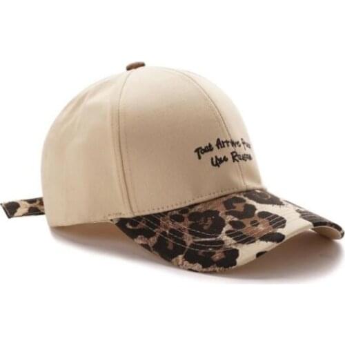 Weishang011 100% Cotton Patch Leopard Printed Embroidery Baseball Cap Women Lady Man Adjustable Fitted Hat Snapback Hat Gorros