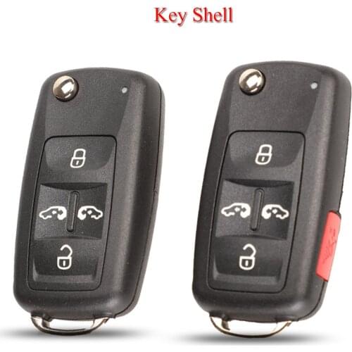 Kutery Folding Car Key Shell For Volkswagen/VW Polo Golf MK6 Tiguan Touareg 4/5Buttons Remote Key Case Fob Cover