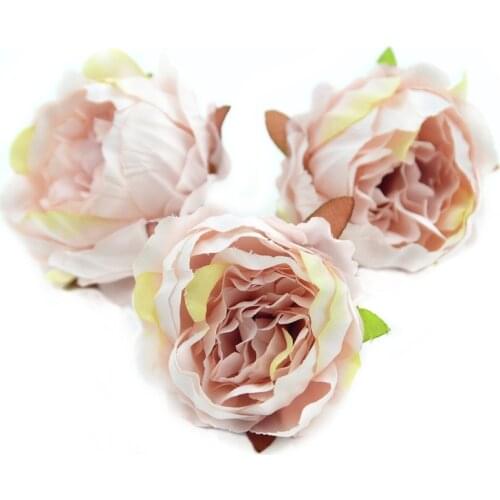 20pcs/lot 5cm Peony Flower Head Silk Artificial Flower For Wedding Decoration DIY Scrapbooking Garland Cheap Craft Flower