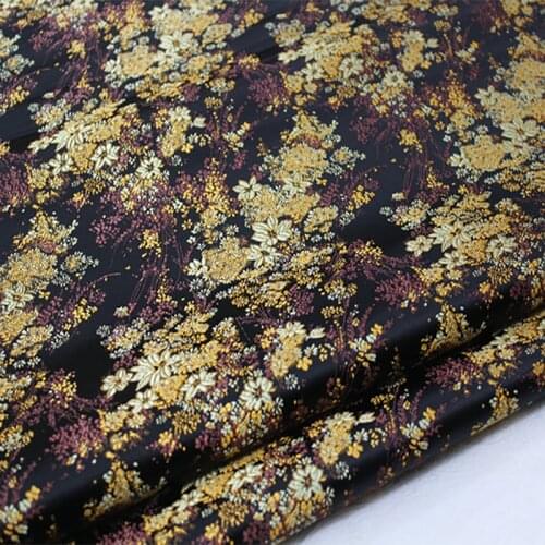 FLOWER Brocade satin Fabric Damask Jacquard Apparel Costume Upholstery Furnishing Curtain Clothing Material BY meter
