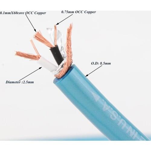 Hi-end hexlink golden 5-C 6N OCC Interconnect Bulk Cable Hifi Audio Signal Bulk Cable for DIY RCA/XLR Cord