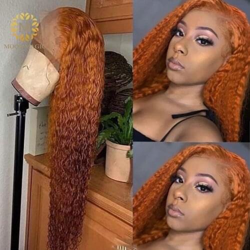 Ginger Curly Human Hair Wig Pixie Cut Short Bob Wig Deep Wave Frontal Wig Pre Plucked Transparent Lace Wigs For Black Women