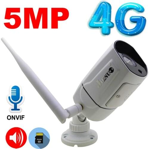 JIENUO 4G IP Camera 5MP Outdoor Waterproof Audio Wifi Cctv Security Surveillance 4G Sim Card Infrared Night Wireless HD Home Cam