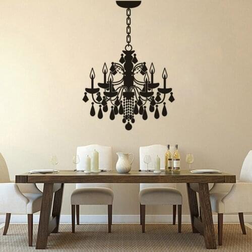 Chandelier Wall Stickers Home Living Room Decor Crystal chandeliers Vinyl Wall Decals Ceiling Lamp Style Modern Wallpaper AZ249