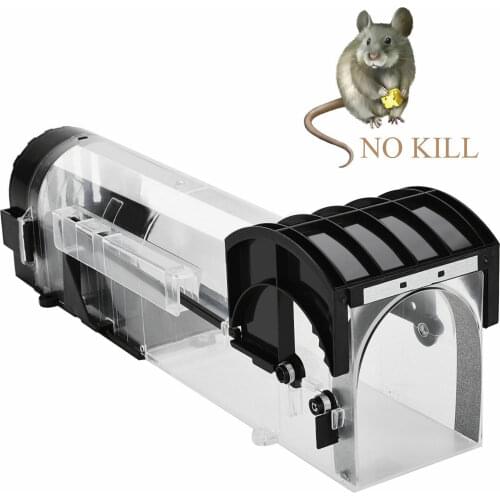 Reusable smart mouse trap for indoor and outdoor pest controlHumanizedtransparentplasticnon-killing rodent catcher rat live trap