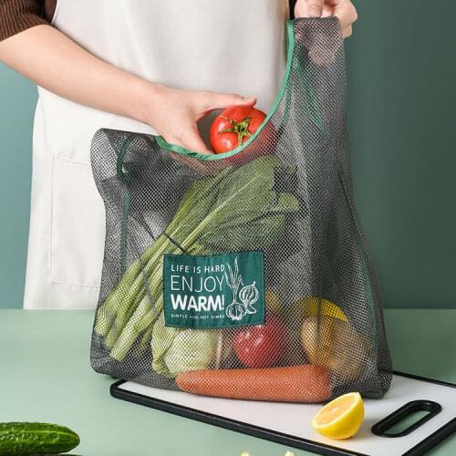 1Pcs Reusable Shopping Bags Portable Net Bag Fruit Vegetable Storage Eco-friendly Cotton foldable Mesh Bag for Shopping