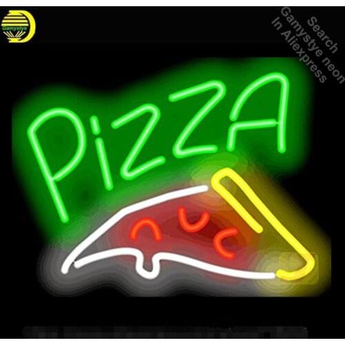 Neon Sign for Pizza Slice neon bulb Sign Neon lights Sign Hotel Real glass Tube Iconic Bulbs Food lamp Custom Brand LOGO Cerveja