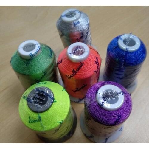 6 Basic color Polyester Embroidery Thread + Metallic thread for French embroidery or machine embroidery