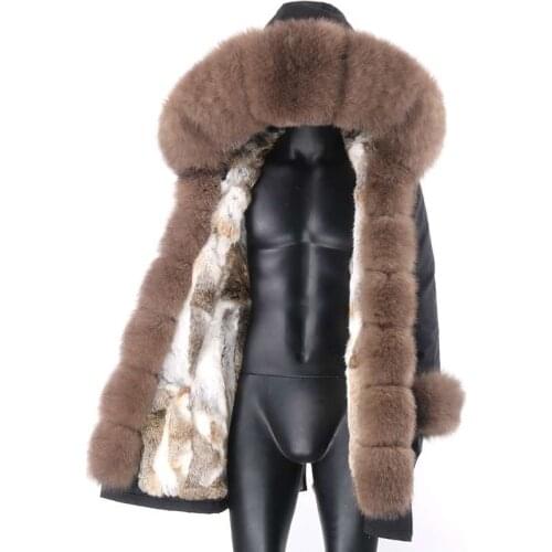 2021 New Waterproof Men Parka Winter Jacket 7XL Warm Long Rabbit Fur Coat Man Parkas Natural Fox Fur Coat Outerwear Streetwear