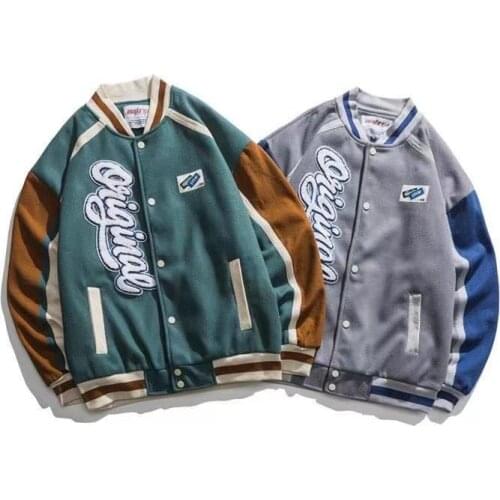 2021 New Spring Autumn Embroidery Baseball Jacket Mens Loose Coat Bomber Jacket All-match Men Patchwork Streetwear Unisex