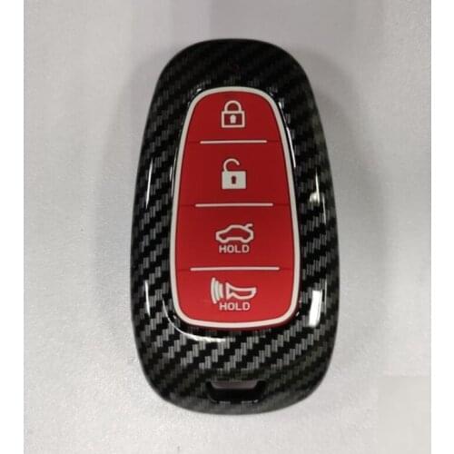 New Carbon Fiber ABS Car Key Case Key Cover for Hyundai Sonata 2019 2020 DN8 4Buttons Remote Key