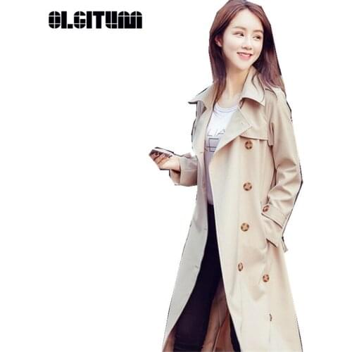 OLGITUM Women's Long Trench Coats