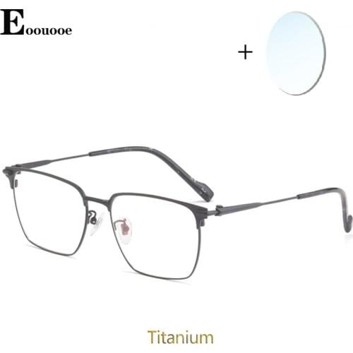 Men Glasses Frame Prescription Anti Blue Ray Eyeglasses Progressive Lenses Optician Myopia Reading Titanium Optical Glasses