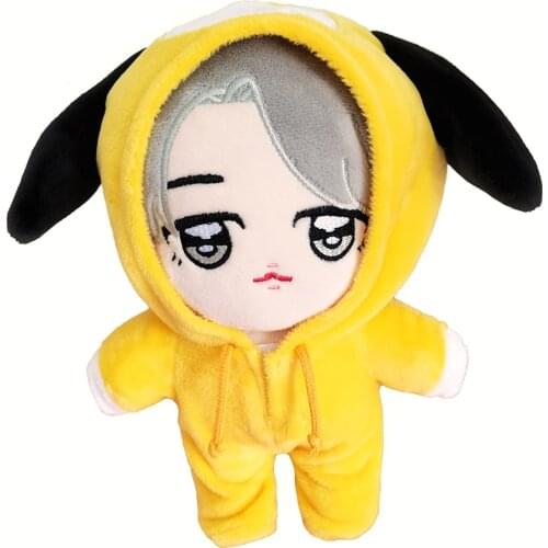 Handmade 20cm KPOP JIMIN Plush Doll With Clothes Fans Gift PP Cotton Stuffed Dolls Toy High-quality Star Dolls Accessories
