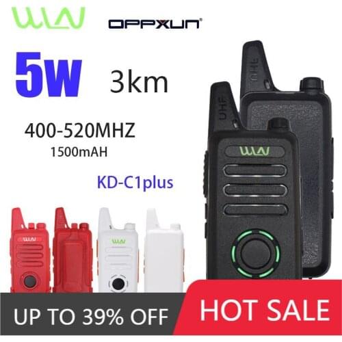 Hot 2PCS WLN KD-C1PLUS Walkie Talkie UHF 400-470 MHz 5W Power 16 Channel Kaili MINI handheld Transceiver C1PLUS Two Way Radio