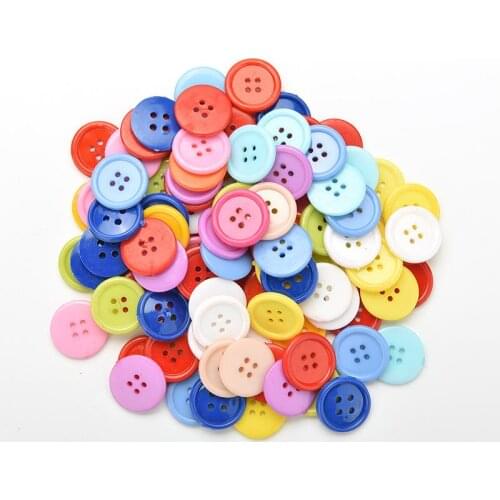 100 Pcs Random Mixed Assort Buttons Resin Painting Tools Sewing Buttons 2 Holes Flatback Scrapbook Knopf Bouton Appliques 9-20mm