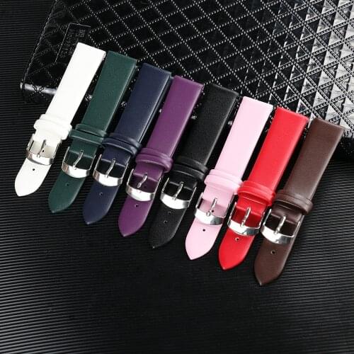 High quality Watch Strap 8mm 10mm 12mm 14mm 16mm 18mm 20mm 22mm 24mm Genuine Leather Band Brown Red Pink Black Color Watchbands