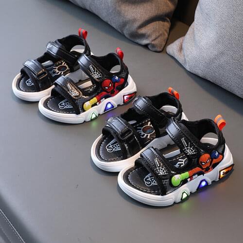 Summer Kid Shoes Cartoon Spiderman Boys Sandals Casual Anti-slip Rubber Children Sandals Baby Toddler Beach Shoes Infantil