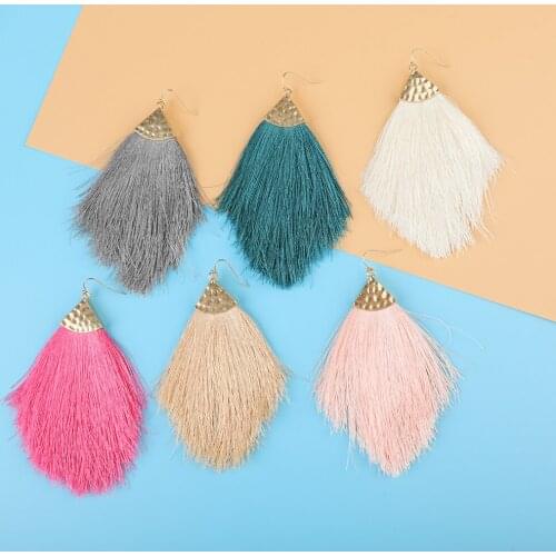 Boho Fashion Long Tassel Earring for Women Bohemian Multicolor Maxi Statement Fringed Dangle Earring Wedding Jewelry