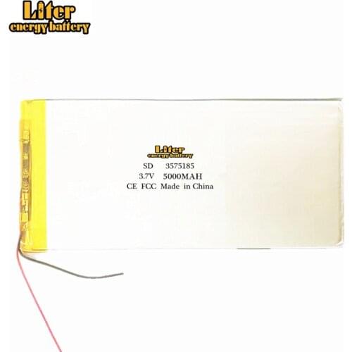 3.7V 5000mAh 3575185 Liter energy battery Replacement Battery For VX767 8G Tablet 2 Wire Accumulator Batteries