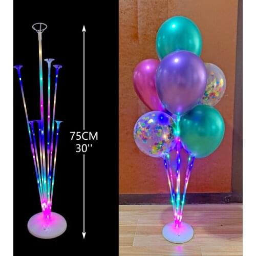 7 Tubes LED Multicolor Balloon Stand Birthday Party Decoraiton Kids Balloon Holder Column Wedding Decoration Helium Balls