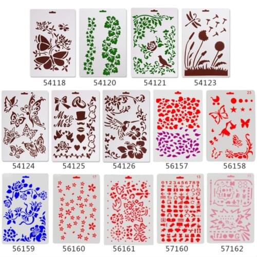 2pc Butterfly Flowers Stencils DIY Painting Wall Scrapbooking Photo Album Embossing Bullet Journal Stencils Drawing Template