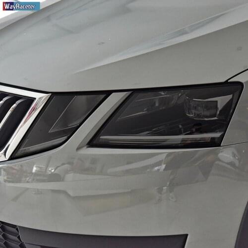 Car Headlight Protective Film Headlamp Restoration Transparent Black TPU Sticker For Skoda Octavia 2017 2018 2019 Accessories