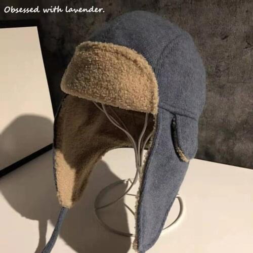 Obsessed with lavender.Wool Lei Feng Hat Earmuff Women Fall/Winter Wool Warm Plush Korean Cute Plush
