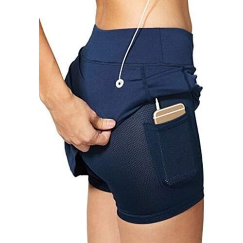 Women Tennis Skirts Badminton Golf Breathable Skirt Fitness Shorts With Phone Pocket Girl Athletic Sport Skorts