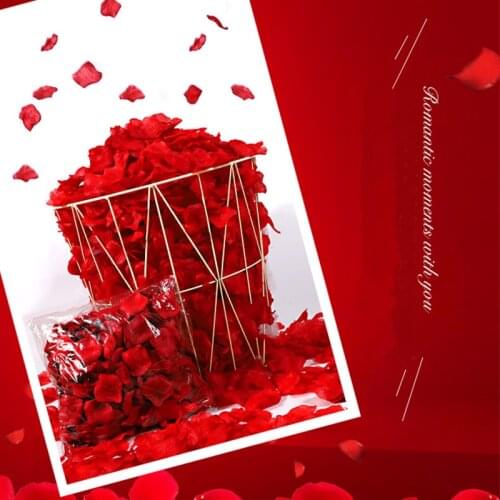 1bag/pack Wine Red Artificial Rose Petals Non-woven Fake Flower Wedding Decoration Proposal Birthday Stage Layout Hand Flower