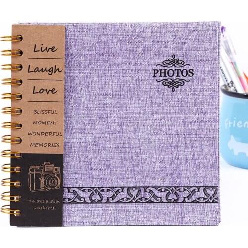 10 Inch High-grade Linen Cover Diy Photo Album Coil Handmade Paper Craft Album Paste Scrapbook For Wedding Anniversary Gifts