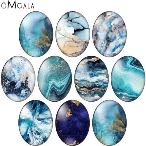 New Beauty Colorful Patterns Lines 10pcs mixed 13x18mm/18x25mm/30x40mm Oval photo glass cabochon demo flat back Making findings