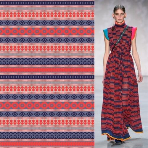 100% polyester stretch fabric dress geometric pattern pattern printed fabric thin dress sewing patchwork 012