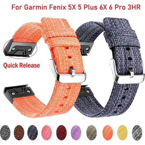 26 22mm Watchband For Garmin Fenix 6 6X Pro 5 5X Plus 3 3HR 935 945 Nylon Band Fenix6 Fenix5 Watches Easyfit Wrist Straps Correa
