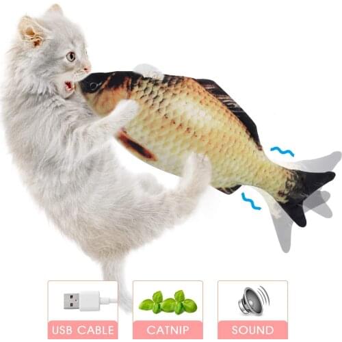 30CM Electronic Pet Cat Toy Electric USB Charging Simulation Fish Toys for Dog Cat Chewing Playing Biting Supplies