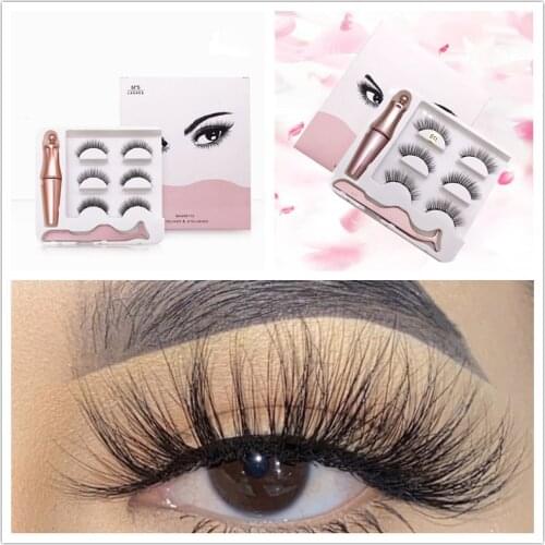 3D magnetic eyelashes With 3/4 Magnets handmade makeup Mink eyelashes extended false eyelashes Reusable false eyelashes Dropship
